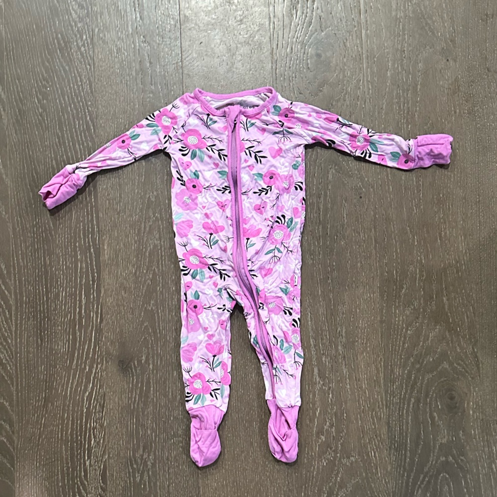 Little sleepies pink sweetheart floral